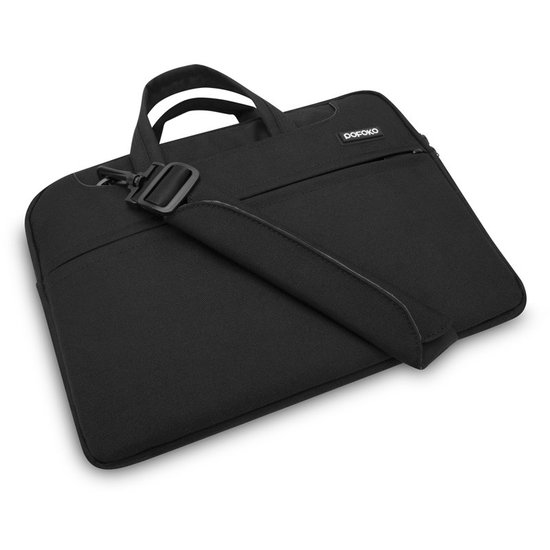 POFOKO 12 inch laptoptas met schouderband - Zwart