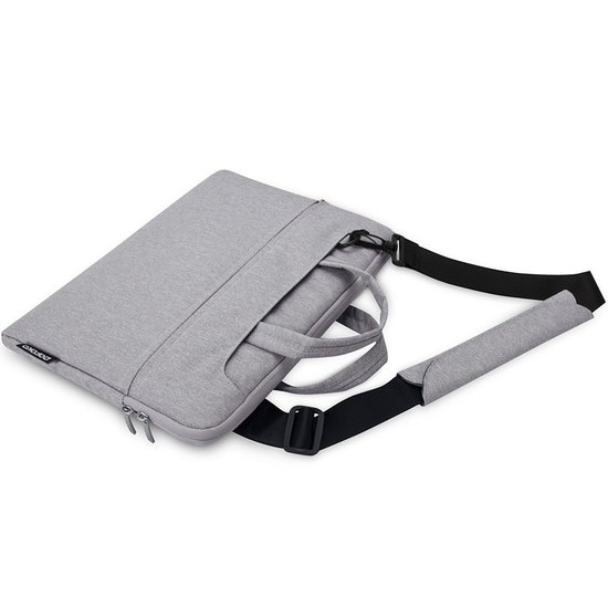 POFOKO 11.6 inch laptoptas met schouderband - Grijs