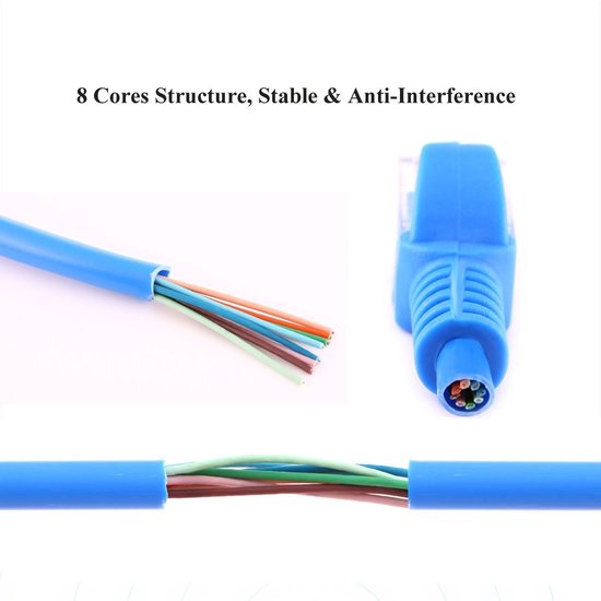 1m CAT5E Ethernet netwerk LAN kabel (10000 Mbit/s) - Blauw