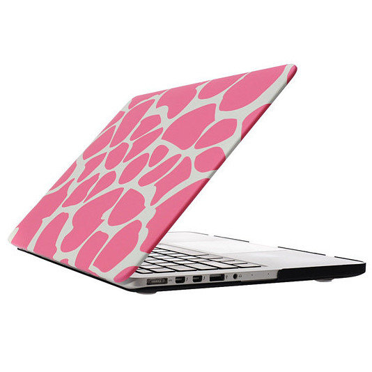 MacBook Pro 13 inch cover - Dot pattern Roze