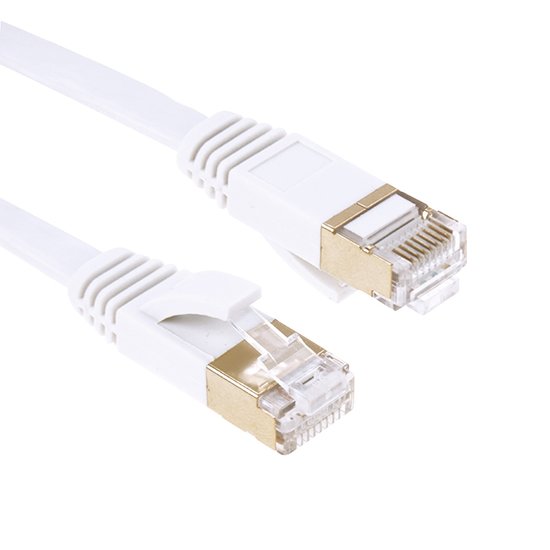 15m CAT7 Ethernet netwerk LAN kabel Gold plated (10000 Mbit/s) - Wit
