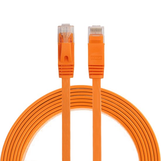 2m CAT6 Ultra dunne Flat Ethernet netwerk LAN kabel (1000Mbps) - Oranje