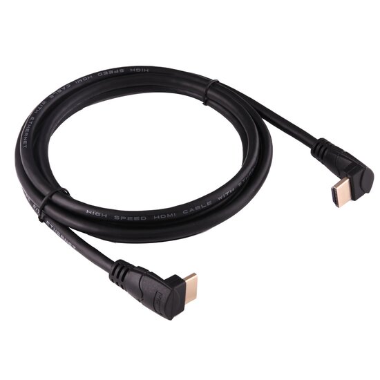 4K HDMI kabel 1,8 meter met hoek aansluiting (90 graden hoek) - HDMI 2.0 versie - Speed 4K - HDMI Male naar HDMI Male kabel - Zwart - Mac-Cover.nl