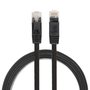 1m CAT6 Ultra dunne Flat Ethernet netwerk LAN kabel (1000Mbps) - Zwart 1m CAT6 Ultra dunne Flat Ethernet netwerk LAN kabel (1000Mbps) - Zwart
