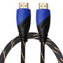 HDMI kabel 1 meter - HDMI 1.4 versie - High Speed - HDMI 19 Pin Male naar HDMI 19 Pin Male Connector Cable - Nylon black line HDMI kabel 1 meter - HDMI 1.4 versie - High Speed - HDMI 19 Pin Male naar HDMI 19 Pin Male Connector Cable - Nylon black line