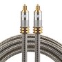 ETK Digital Optical kabel 1,5 meter / toslink audio male to male / Optische kabel metaal - Grijs