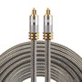 ETK Digital Optical kabel 8 meter / toslink audio male to male / Optische kabel metaal - Grijs