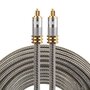 ETK Digital Optical kabel 10 meter / toslink audio male to male / Optische kabel metaal - Grijs