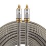 ETK Digital Optical kabel 20 meter / toslink audio male to male / Optische kabel metaal - Grijs