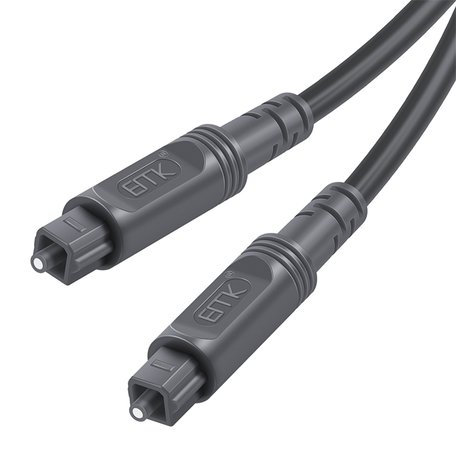 ETK Digital Toslink Optical kabel 10 meter / toslink audio male to male / Optische kabel - Grijs
