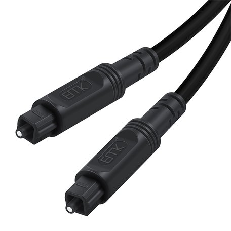 ETK Digital Toslink Optical kabel 10 meter / toslink audio male to male / Optische kabel - Zwart