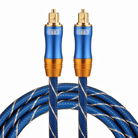 ETK Digital Toslink Optical kabel 1,5 meter / audio male to male / Optische kabel BLUE series - Blauw
