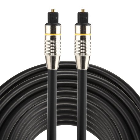 ETK Digital Optical kabel 15 meter / toslink audio male to male / Optische kabel nickel series - zwart