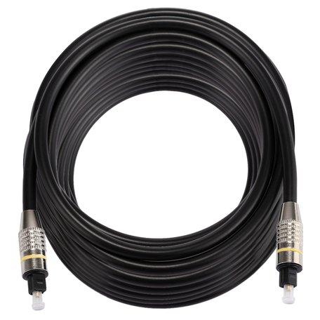 ETK Digital Optical kabel 15 meter / toslink audio male to male / Optische kabel nickel series - zwart