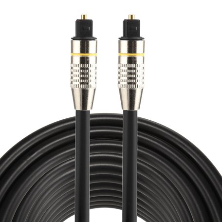 ETK Digital Optical kabel 10 meter / toslink audio male to male / Optische kabel nickel series - zwart