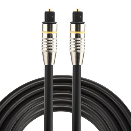 ETK Digital Optical kabel 2 meter / toslink audio male to male / Optische kabel nickel series - zwart