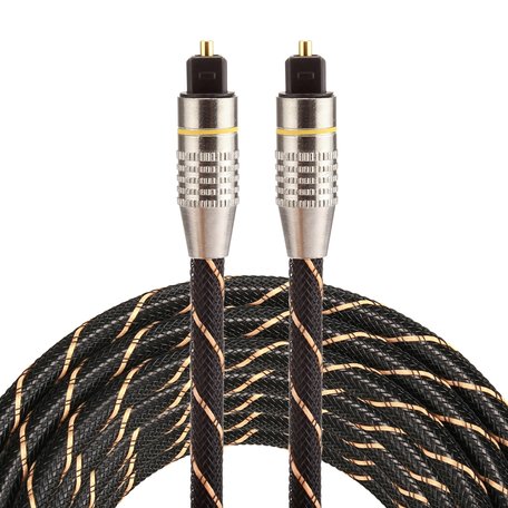 ETK Digital Optical kabel 3 meter / toslink audio male to male / Optische kabel nylon series - zwart