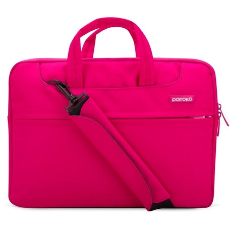 POFOKO 15.4 inch laptoptas met schouderband - Magenta