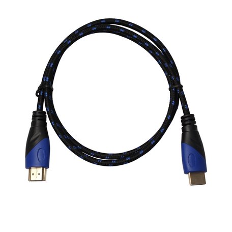 HDMI kabel 1 meter - HDMI 1.4 versie - High Speed - HDMI 19 Pin Male naar HDMI 19 Pin Male Connector Cable - Nylon blue line