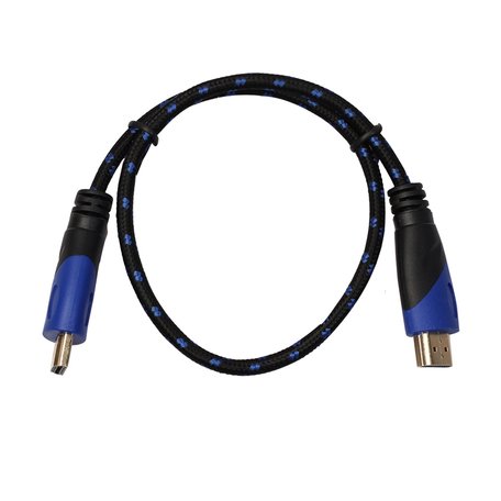 HDMI kabel 0.5 meter - HDMI 1.4 versie - High Speed - HDMI 19 Pin Male naar HDMI 19 Pin Male Connector Cable - Nylon blue line