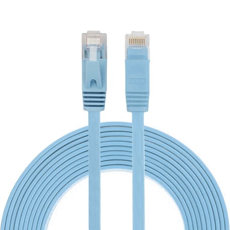 3m CAT6 Ultra dunne Flat Ethernet netwerk LAN kabel (1000Mbps) - Blauw