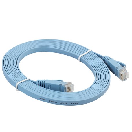 3m CAT6 Ultra dunne Flat Ethernet netwerk LAN kabel (1000Mbps) - Blauw