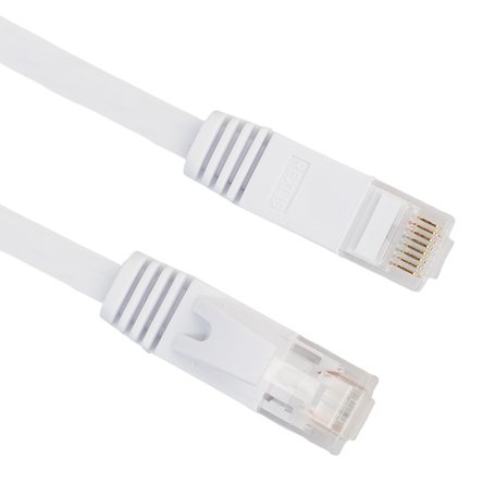 0.5m CAT6 Ultra dunne Flat Ethernet netwerk LAN kabel (1000Mbps) - Wit
