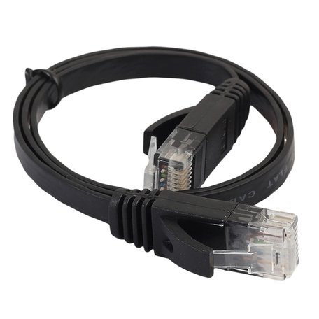 0.5m CAT6 Ultra dunne Flat Ethernet netwerk LAN kabel (1000Mbps) - Zwart