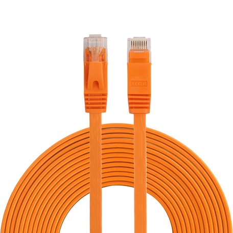 15m CAT6 Ultra dunne Flat Ethernet netwerk LAN kabel (1000Mbps) - Oranje