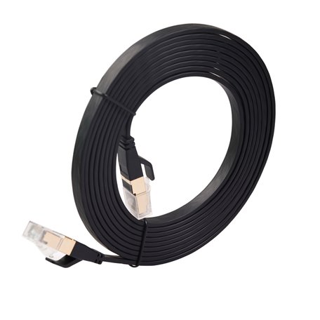 3m CAT8 Ultra dunne Flat Ethernet LAN kabel - Zwart