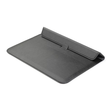 13 inch PU Leer envelop sleeve met standaard - Zwart