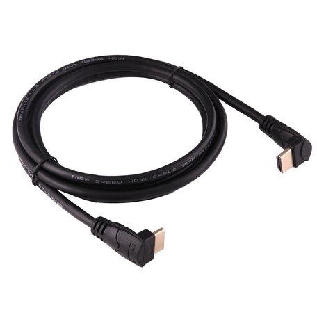 4K HDMI kabel 1,8 meter met hoek aansluiting (90 graden hoek) - HDMI 2.0 versie - High Speed 4K - HDMI Male naar HDMI Male kabel - Zwart