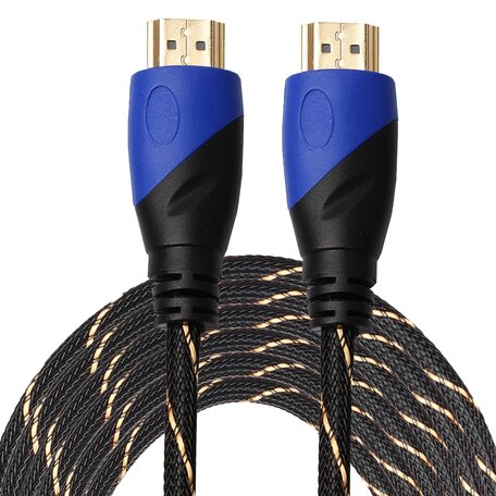 HDMI kabel 10 meter - HDMI 1.4 versie - High Speed - HDMI 19 Pin Male naar HDMI 19 Pin Male Connector Cable - Nylon black line