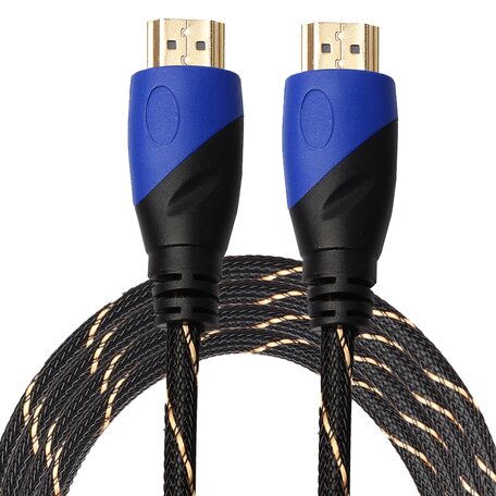 HDMI kabel 3 meter - HDMI 1.4 versie - High Speed - HDMI 19 Pin Male naar HDMI 19 Pin Male Connector Cable - Nylon black line