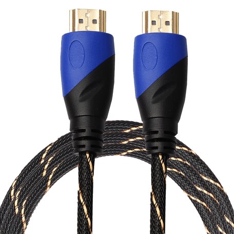 HDMI kabel 1.8 meter - HDMI 1.4 versie - High Speed - HDMI 19 Pin Male naar HDMI 19 Pin Male Connector Cable - Nylon black line