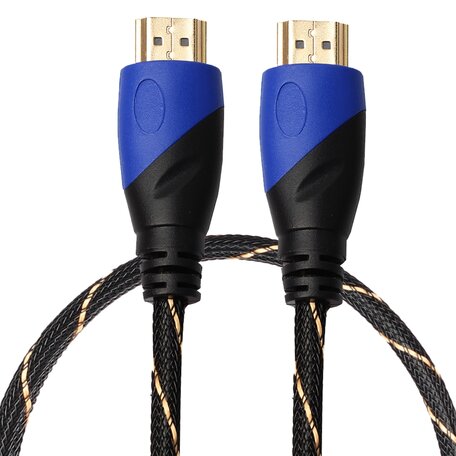 HDMI kabel 0.5 meter - HDMI 1.4 versie - High Speed - HDMI 19 Pin Male naar HDMI 19 Pin Male Connector Cable - Nylon black line