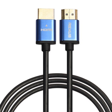 HDMI kabel 1.8 meter - HDMI 1.4 versie - High Speed 1080P - HDMI 19 Pin Male naar HDMI 19 Pin Male Connector Cable - Aluminium blue line