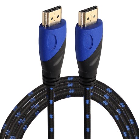 HDMI kabel 1.8 meter - HDMI 1.4 versie - High Speed - HDMI 19 Pin Male naar HDMI 19 Pin Male Connector Cable - Nylon blue line