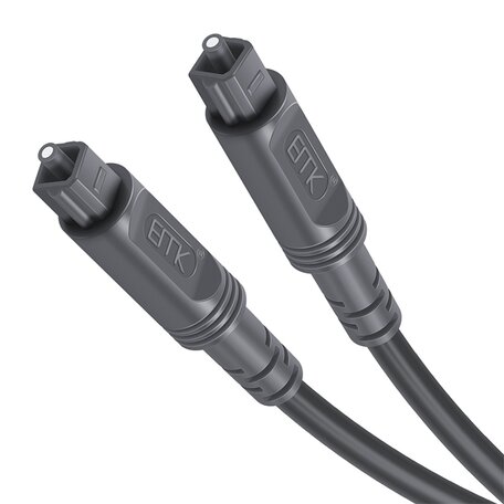 ETK Digital Toslink Optical kabel 5 meter / toslink audio male to male / Optische kabel - Grijs