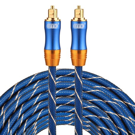 ETK Digital Toslink Optical kabel 20 meter / audio male to male / Optische kabel BLUE series - Blauw