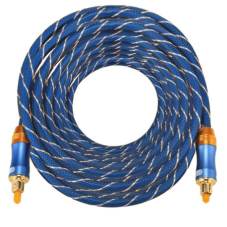 ETK Digital Toslink Optical kabel 15 meter / audio male to male / Optische kabel BLUE series - Blauw