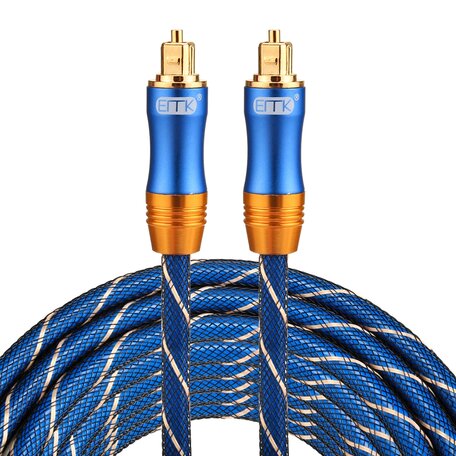 ETK Digital Toslink Optical kabel 5 meter / audio male to male / Optische kabel BLUE series - Blauw