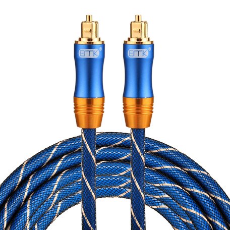 ETK Digital Toslink Optical kabel 3 meter / audio male to male / Optische kabel BLUE series - Blauw