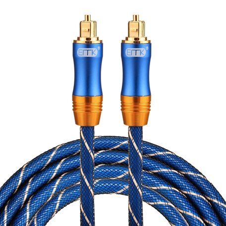ETK Digital Toslink Optical kabel 2 meter / audio male to male / Optische kabel BLUE series - Blauw