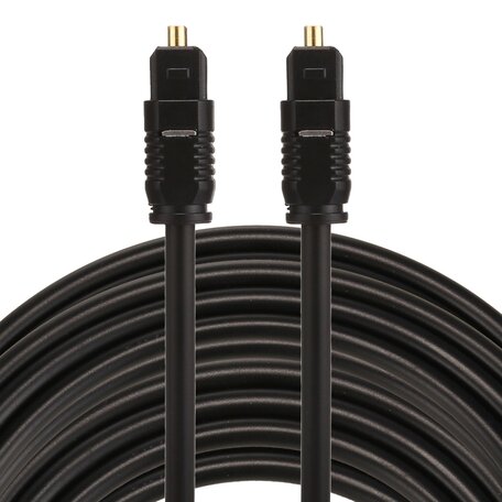 ETK Digital Toslink Optical kabel 15 meter / audio male to male / Optische kabel PVC series - zwart