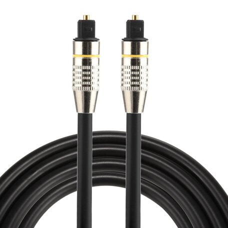 ETK Digital Optical kabel 1,5 meter / toslink audio male to male / Optische kabel nickel series - zwart