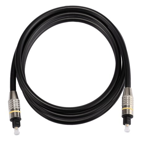 ETK Digital Optical kabel 1,5 meter / toslink audio male to male / Optische kabel nickel series - zwart