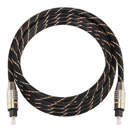 ETK Digital Optical kabel 3 meter / toslink audio male to male / Optische kabel nylon series - zwart