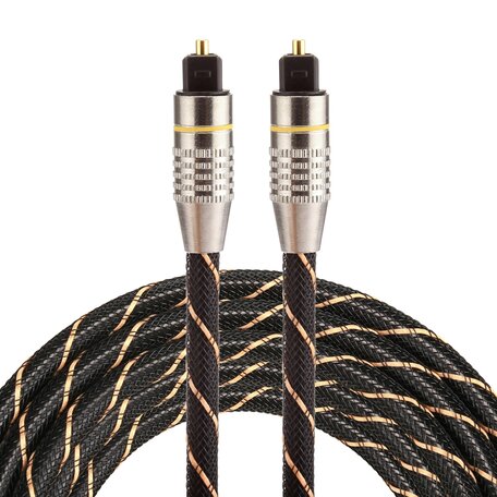 ETK Digital Optical kabel 2 meter / toslink audio male to male / Optische kabel nylon series - zwart