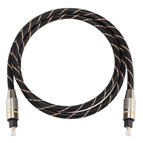 ETK Digital Optical kabel 1,5 meter / toslink audio male to male / Optische kabel nylon series - zwart